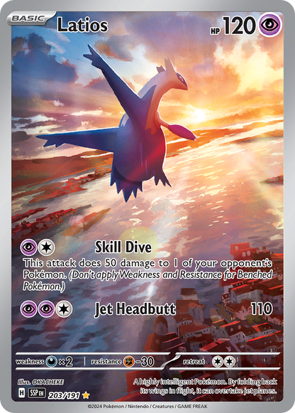 Latios 203/191 Illustration Rare Surging Sparks Pokemon