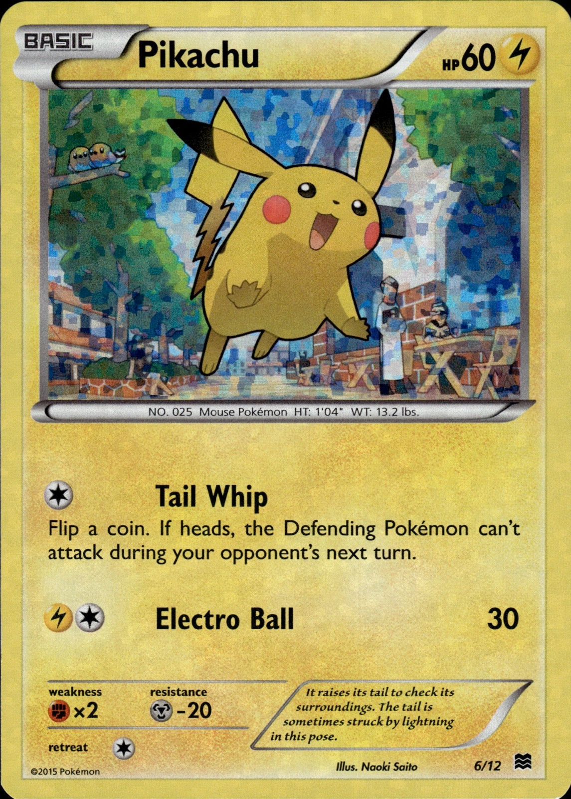 Pikachu 20/108 Common Roaring Skies Pokemon Reverse Holo