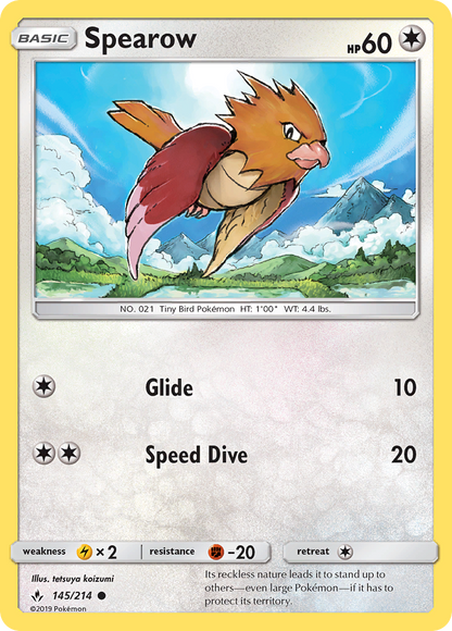 Spearow 145/214 Common Unbroken Bonds Pokemon Reverse Holo