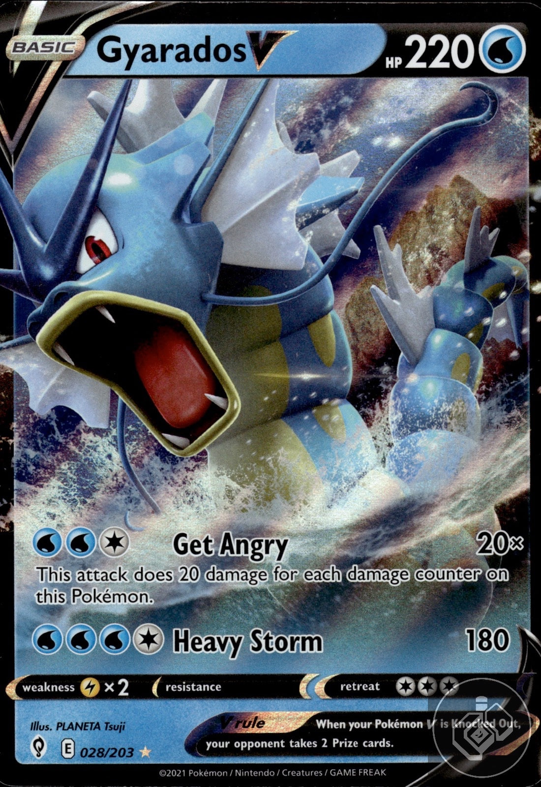 Gyarados V 028/203 Holo V Rare Evolving Skies Pokemon