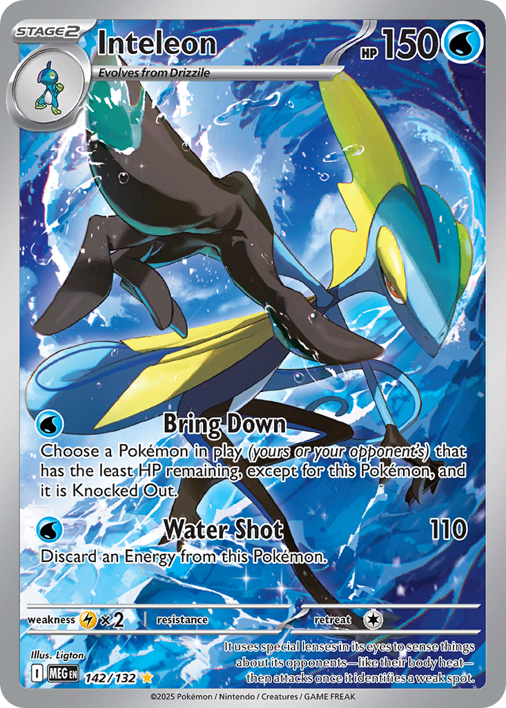 Inteleon 142/132 Illustration Rare Mega Evolution Pokemon