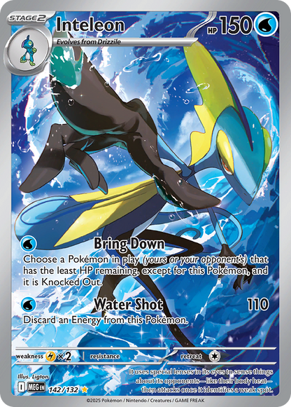 Inteleon 142/132 Illustration Rare Mega Evolution Pokemon