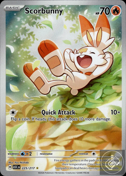Scorbunny 225/217 Illustration Rare Ascended Heroes Pokemon