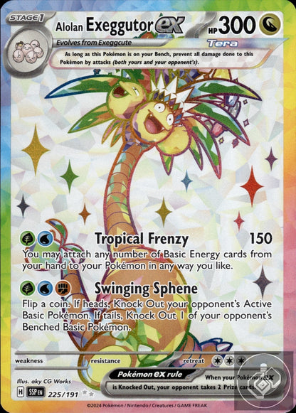 Alolan Exeggutor ex 225/191 Ultra Rare Surging Sparks Pokemon