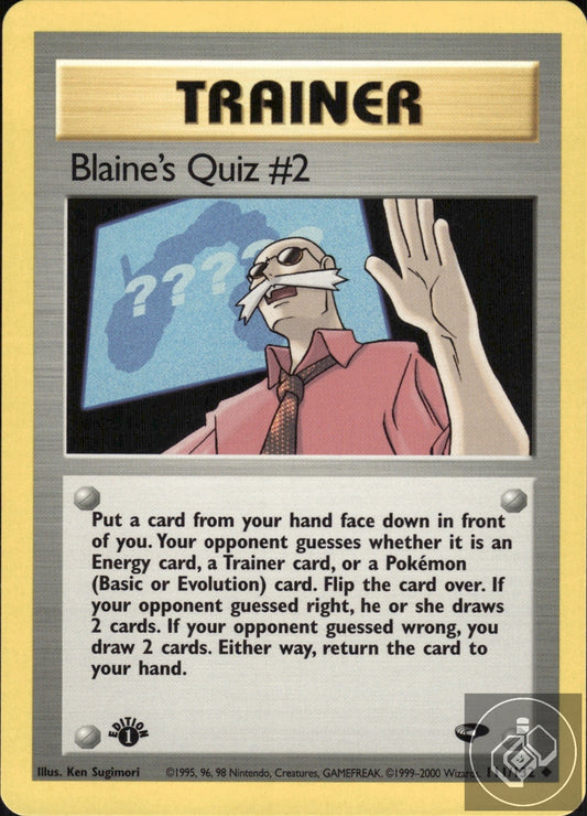 Blaine's Quiz #2 111/132 Uncommon Gym Challenge Pokemon 1st Edition