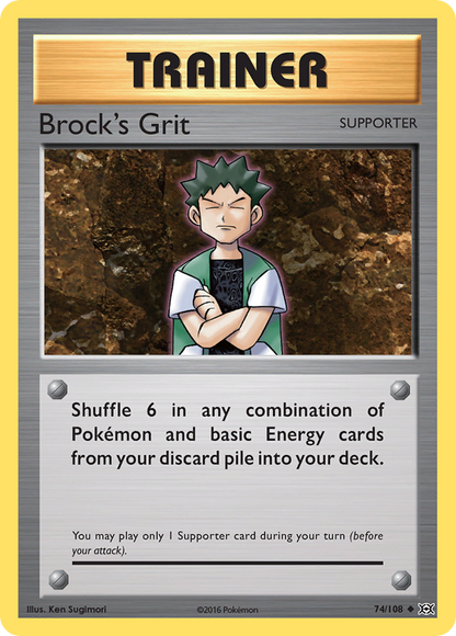 Brock's Grit 74/108 Uncommon Evolutions Pokemon Reverse Holo