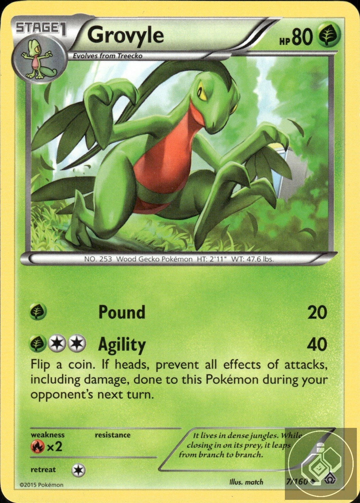 Grovyle 7/160 Uncommon Primal Clash Pokemon