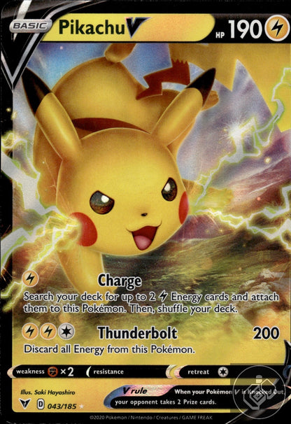 Pikachu V 043/185 Holo V Rare Vivid Voltage Pokemon