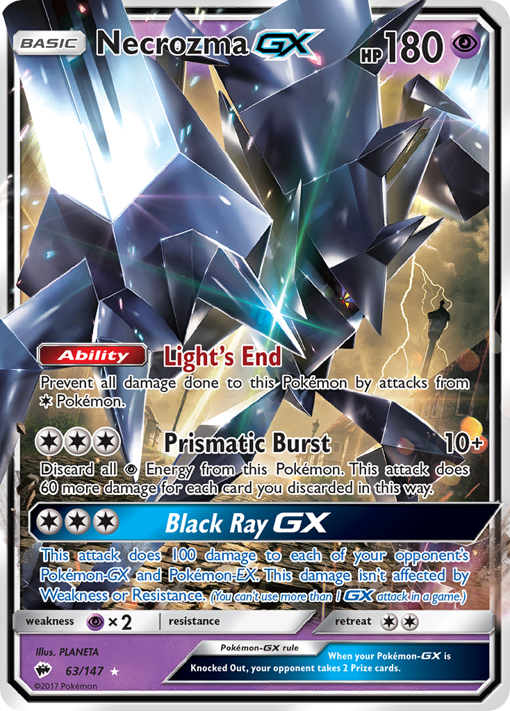 Necrozma GX 63/147 Holo GX Rare Burning Shadows Pokemon