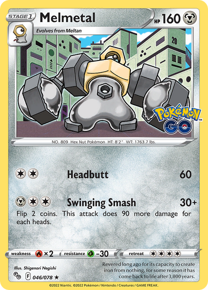 Melmetal 046/078 Holo Rare Pokemon GO Pokemon