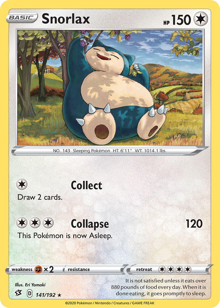 Snorlax 141/192 Rare Rebel Clash Pokemon