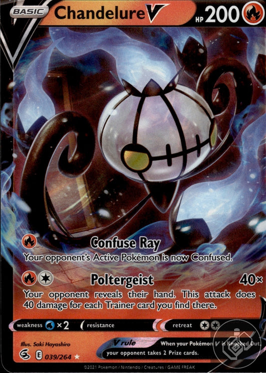 Chandelure V 039/264 Holo V Rare Fusion Strike Pokemon