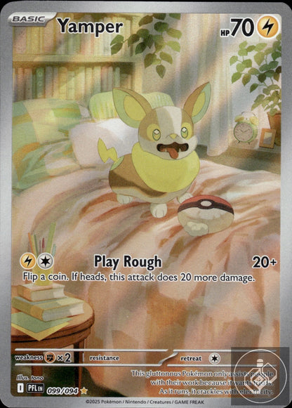Yamper 099/094 Illustration Rare Phantasmal Flames Pokemon