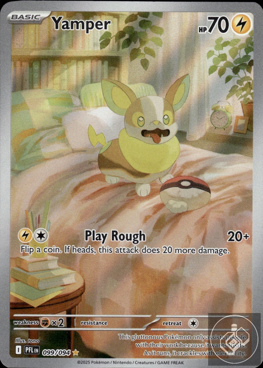 Yamper 099/094 Illustration Rare Phantasmal Flames Pokemon