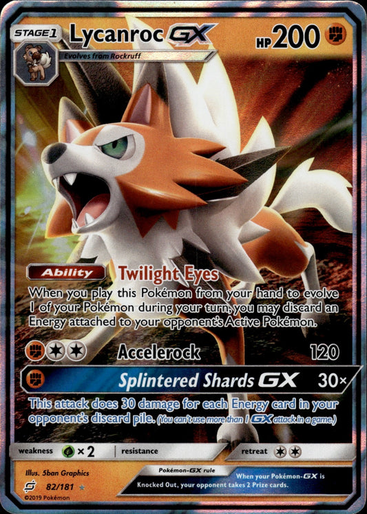 Lycanroc GX 82/181 Holo GX Rare Team Up Pokemon