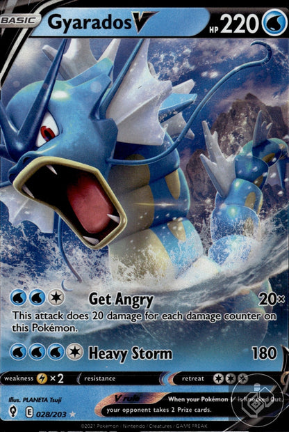 Gyarados V 028/203 Holo V Rare Evolving Skies Pokemon