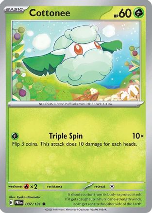 Cottonee 007/131 Common Prismatic Evolutions Pokemon