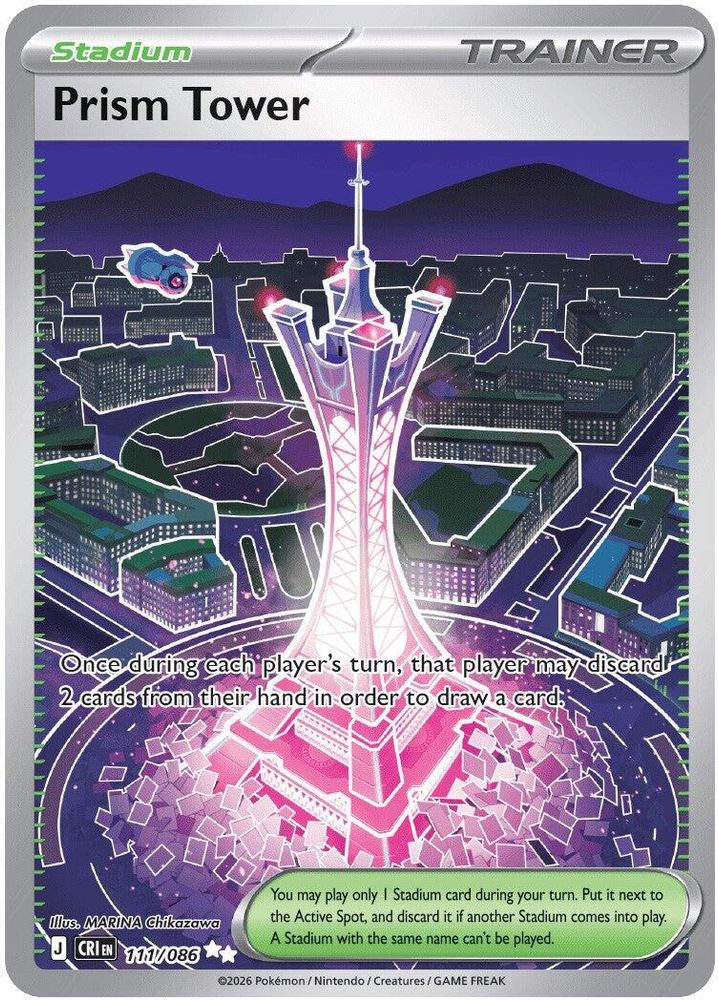 Prism Tower 111/086 Ultra Rare Chaos Rising Pokemon Holo
