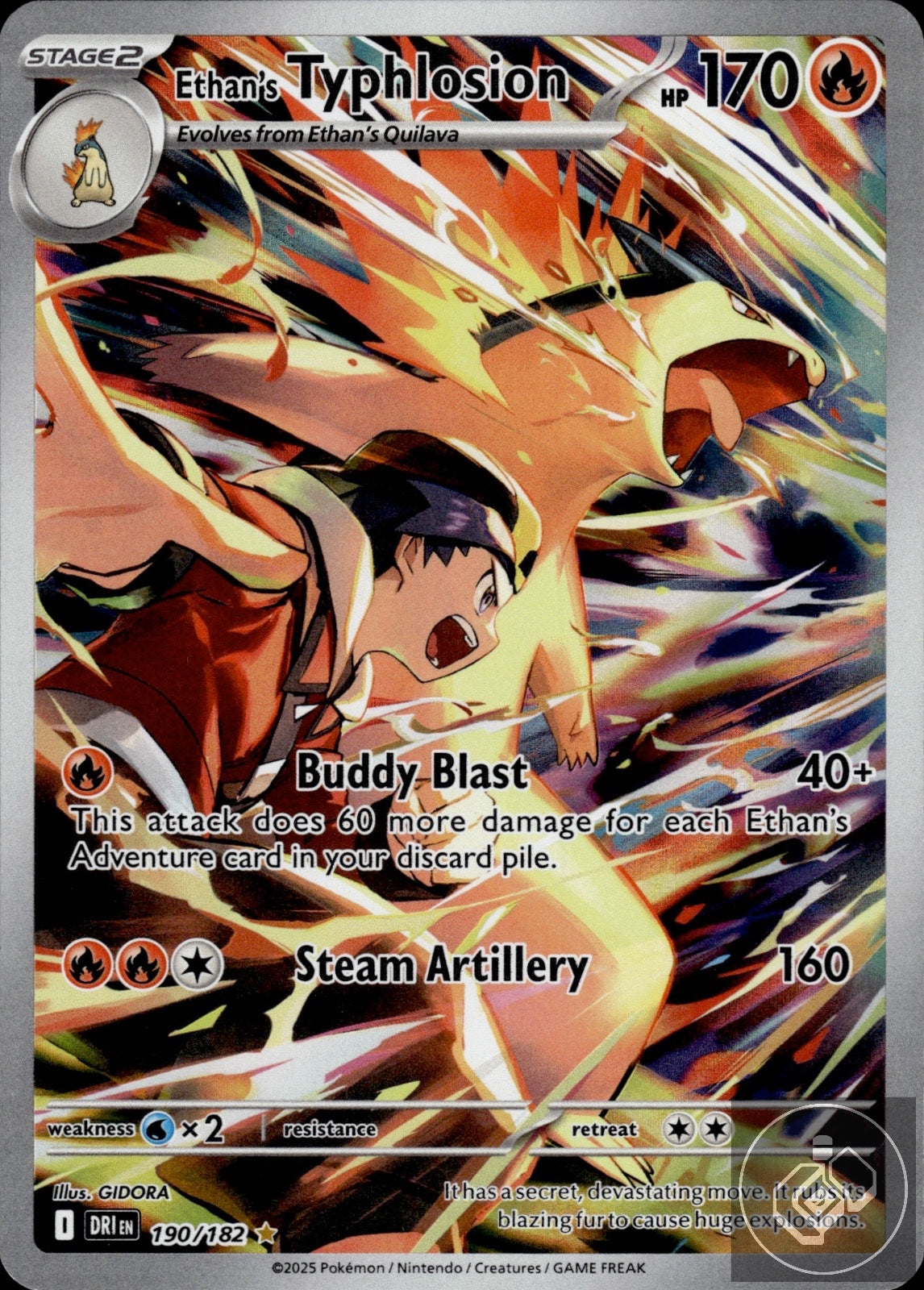 Ethan's Typhlosion 190/182 Illustration Rare Destined Rivals Pokemon