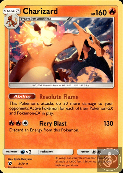 Charizard 3/70 Holo Rare Dragon Majesty Pokemon