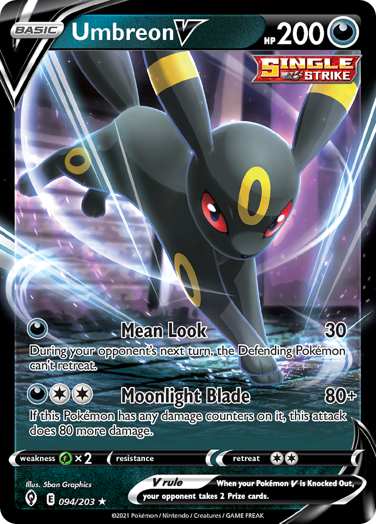 Umbreon V 094/203 Holo V Rare Evolving Skies Pokemon