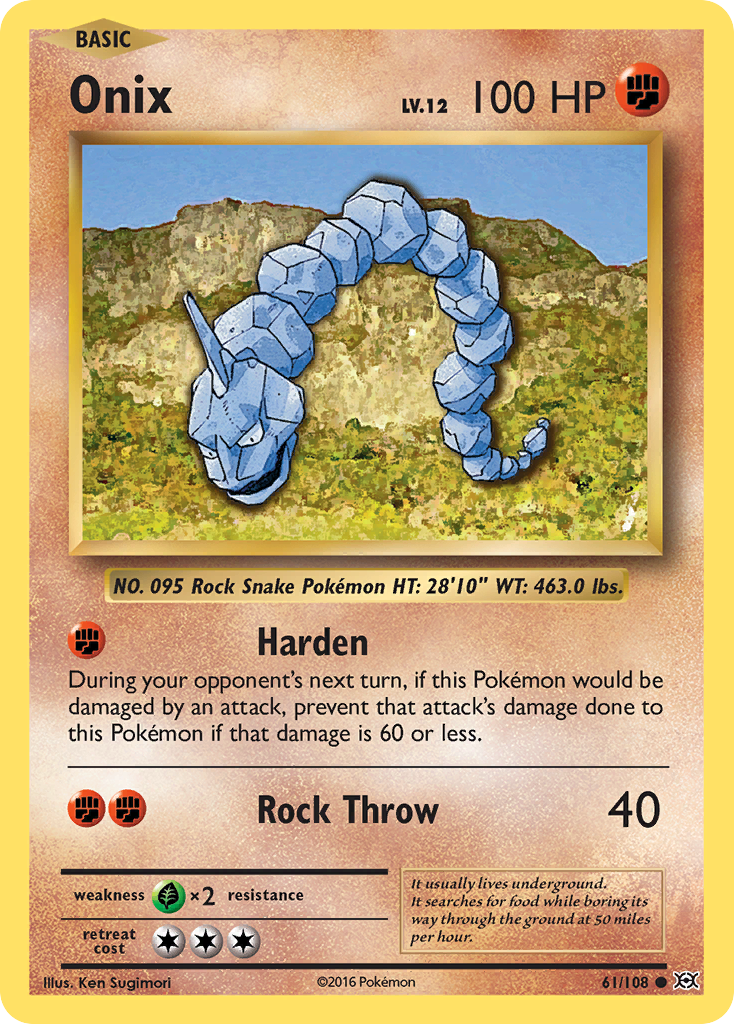 Onix 61/108 Common Evolutions Pokemon Reverse Holo