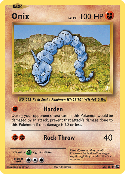 Onix 61/108 Common Evolutions Pokemon Reverse Holo