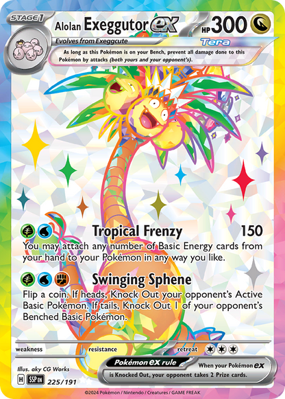 Alolan Exeggutor ex 225/191 Ultra Rare Surging Sparks Pokemon