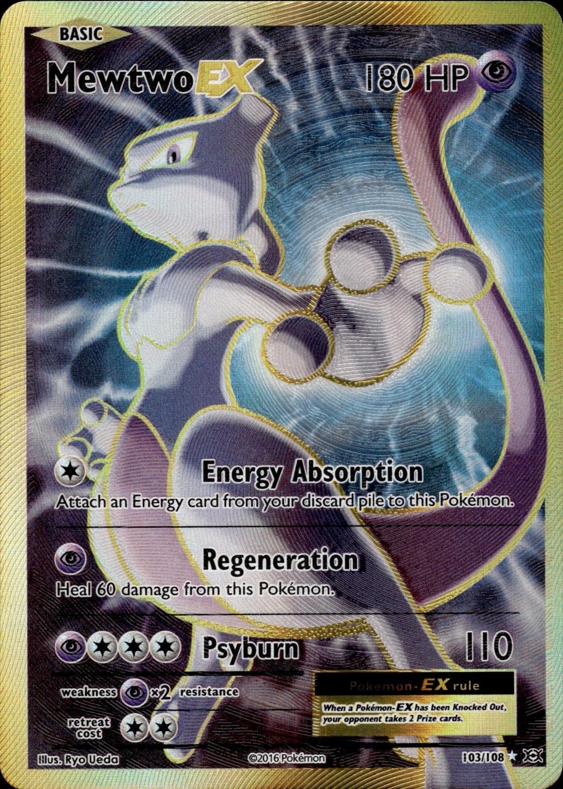 Mewtwo EX 103/108 Ultra Rare Evolutions Pokemon