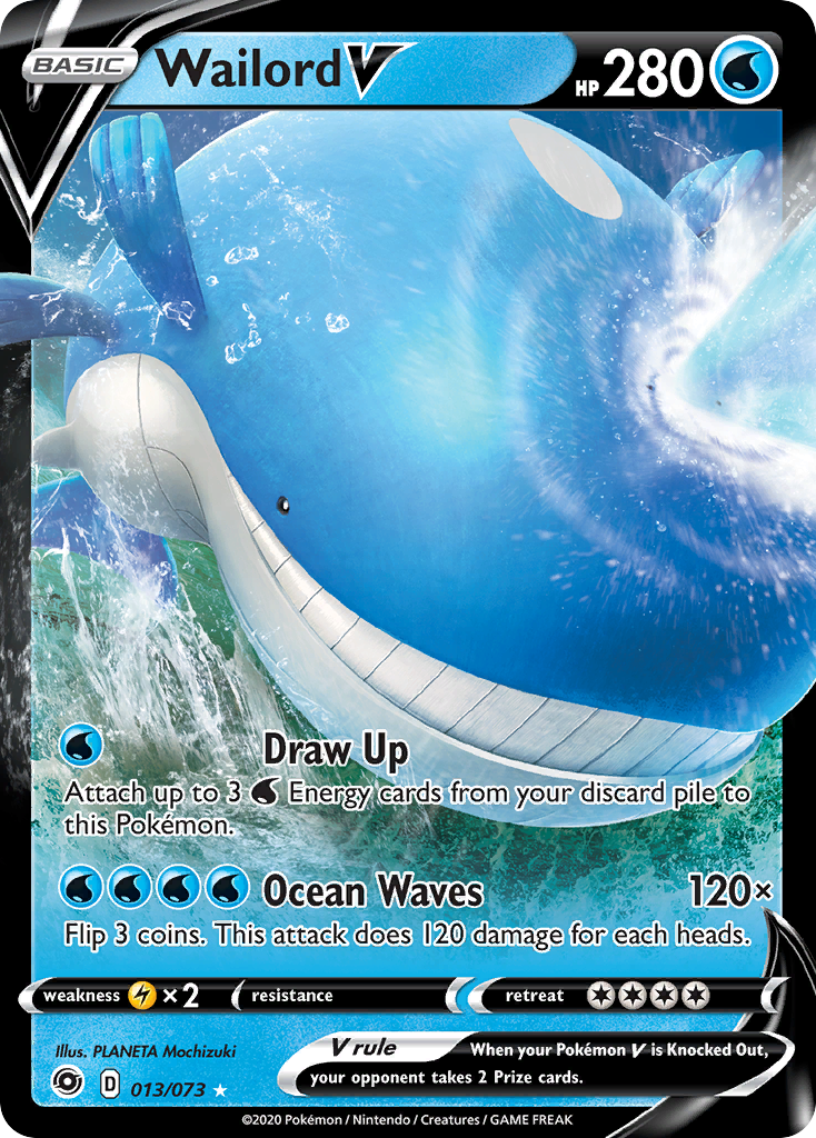 Wailord V 013/073 Holo V Rare Champion's Path Pokemon