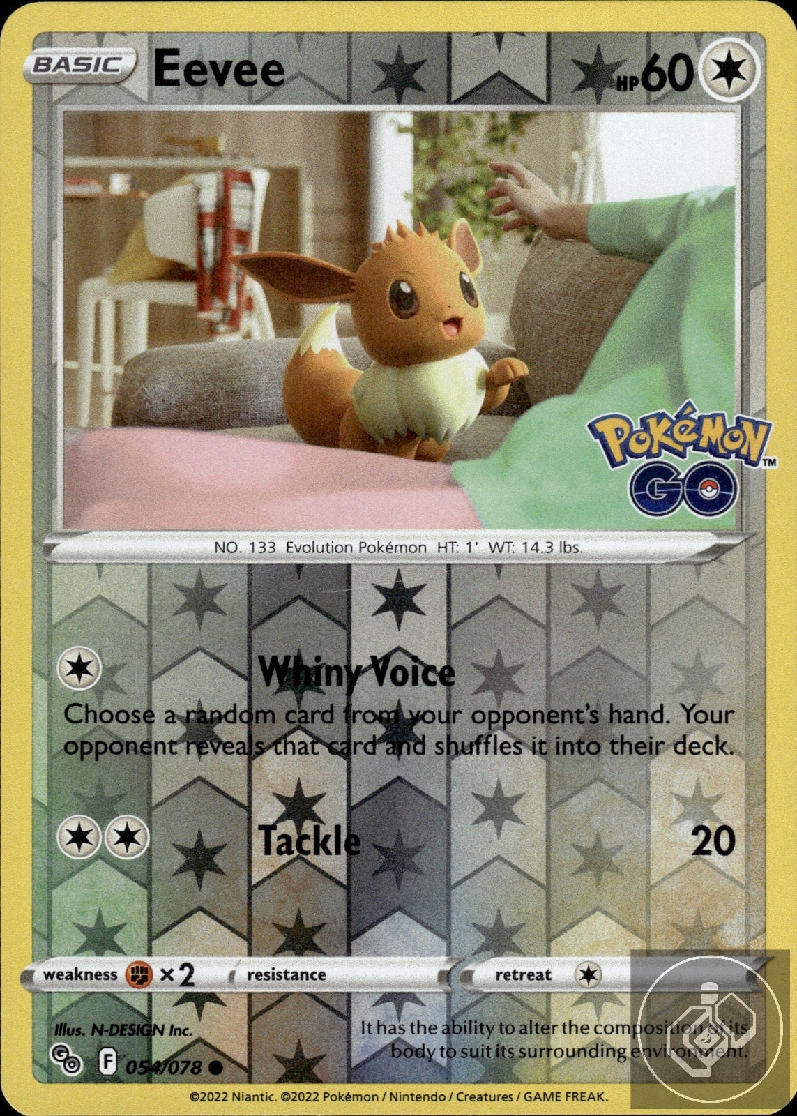 Eevee 054/078 Common Pokemon GO Pokemon Reverse Holo