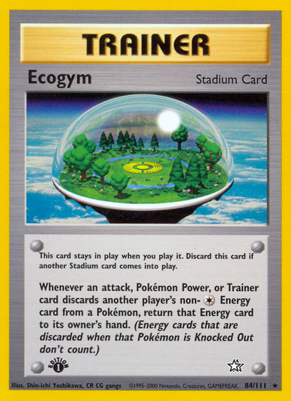 Ecogym 84/111 Rare Neo Genesis Pokemon 1st Edition