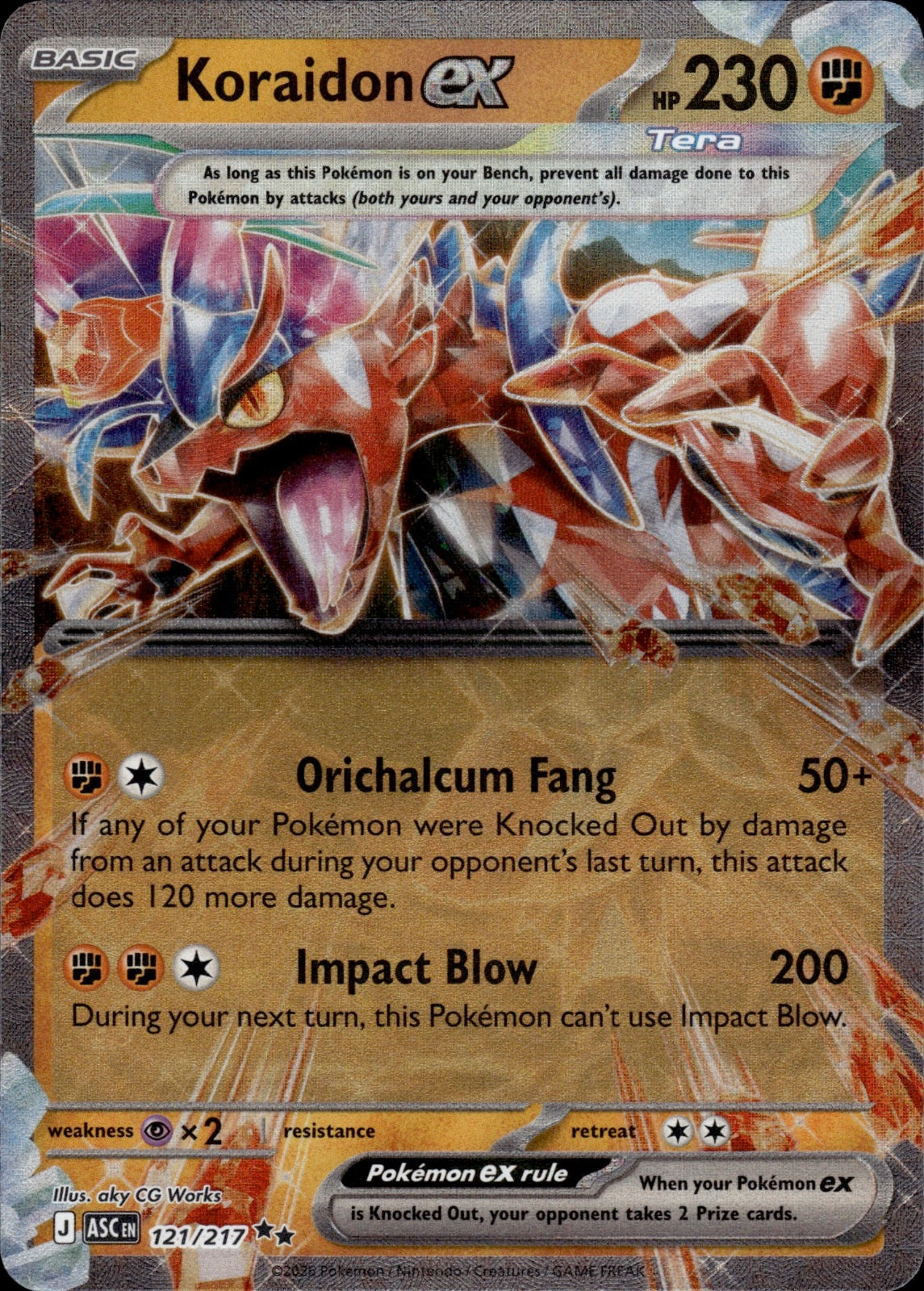Koraidon ex 121/217 Double Rare Ascended Heroes Pokemon