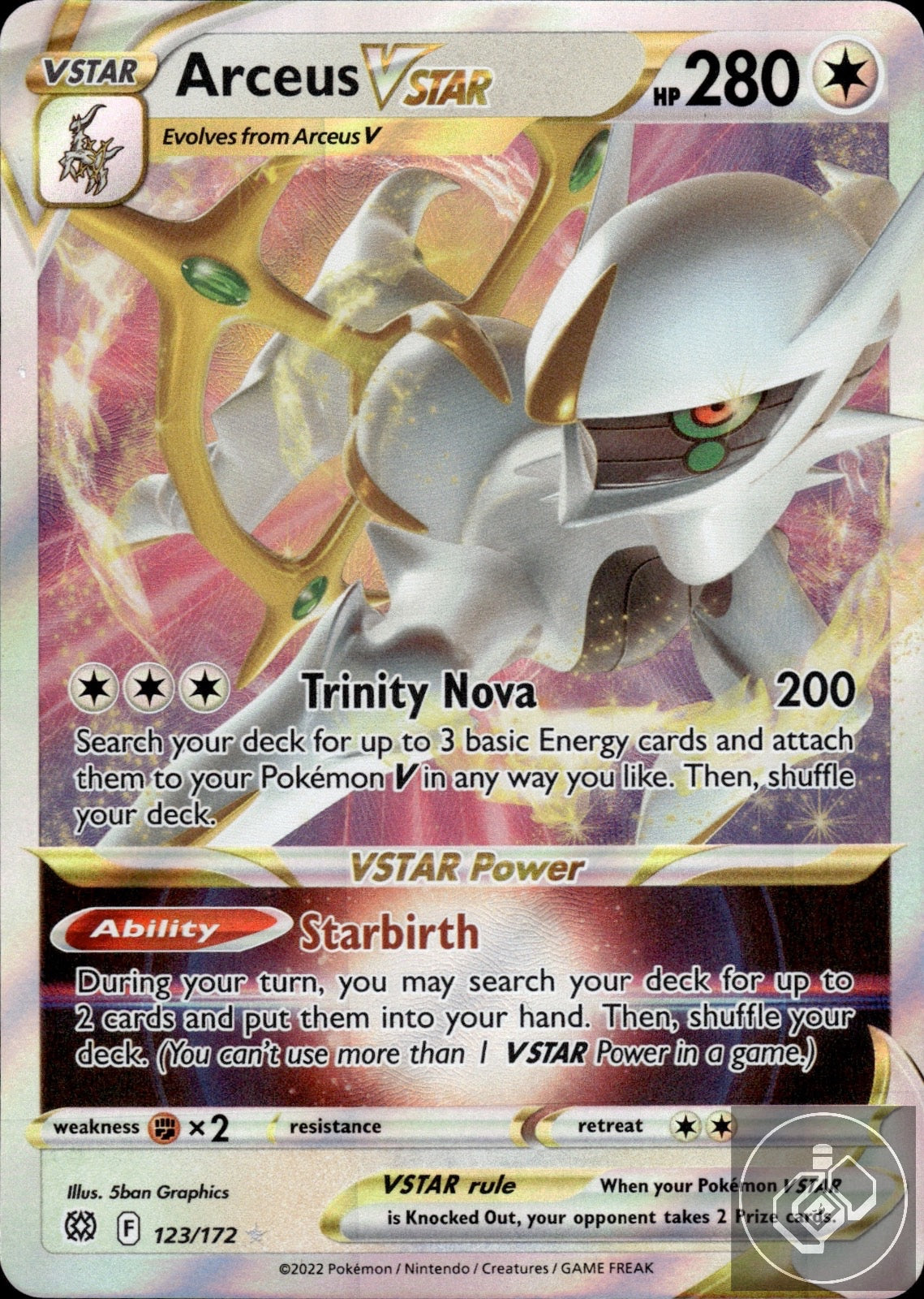 Arceus VSTAR 123/172 Holo VSTAR Rare Brilliant Stars Pokemon