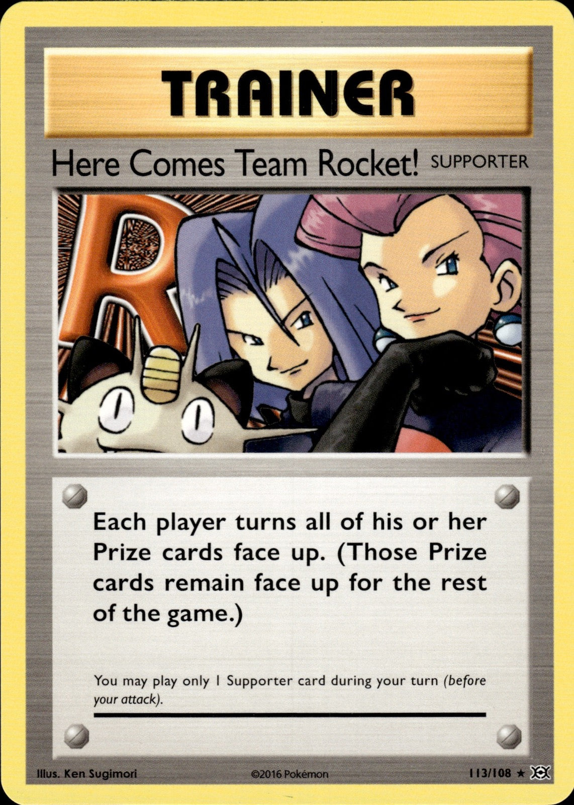 Here Comes Team Rocket! 113/108 Secret Rare Evolutions Pokemon
