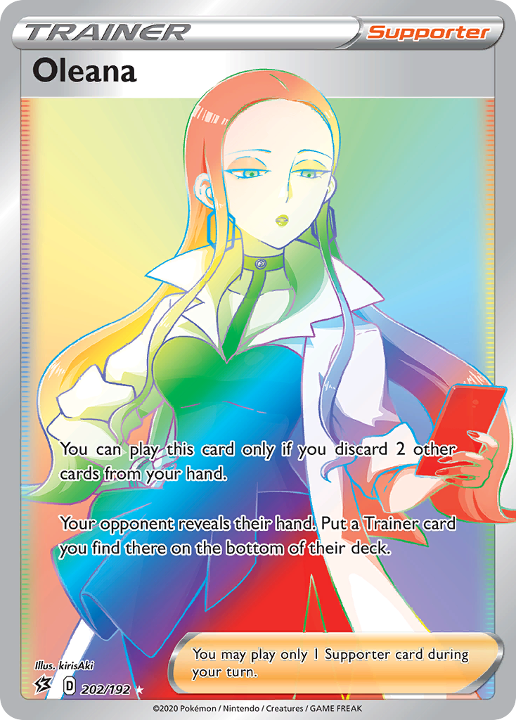Oleana 202/192 Rainbow Rare Rebel Clash Pokemon