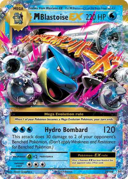 M Blastoise EX 22/108 Holo EX Rare Evolutions Pokemon