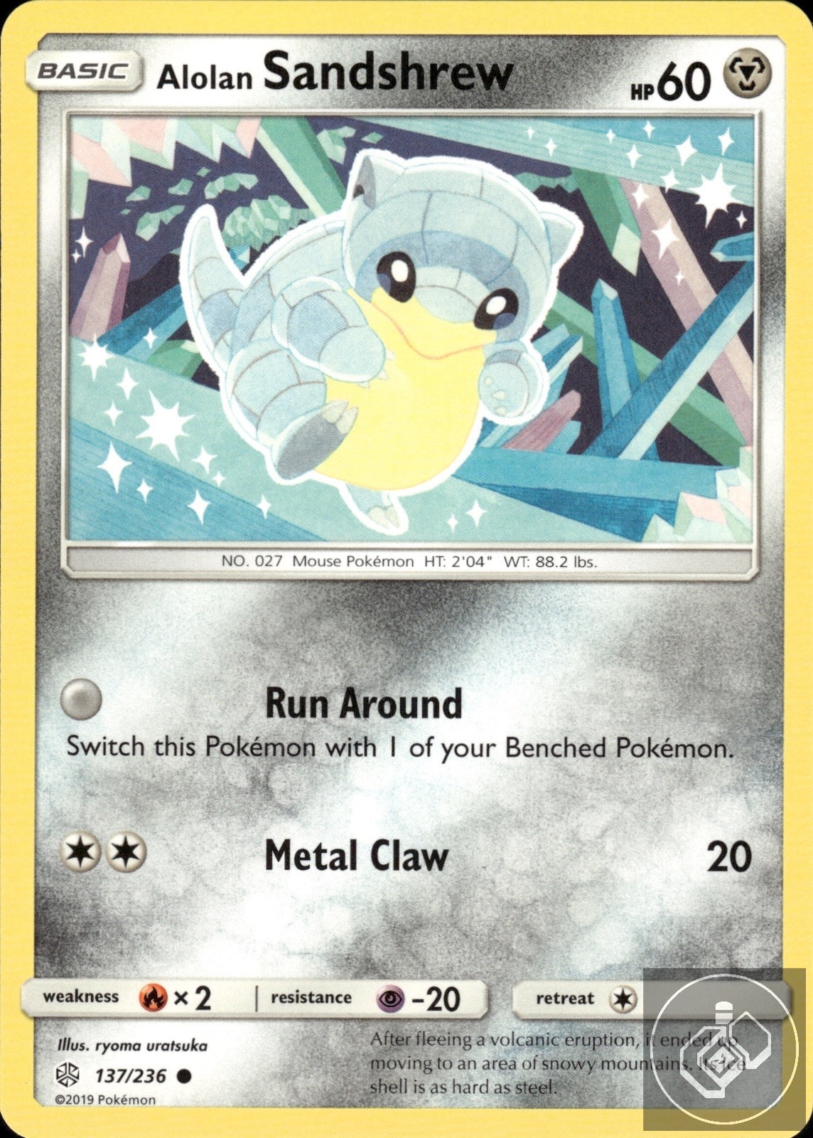 Alolan Sandshrew 137/236 Common Cosmic Eclipse Pokemon