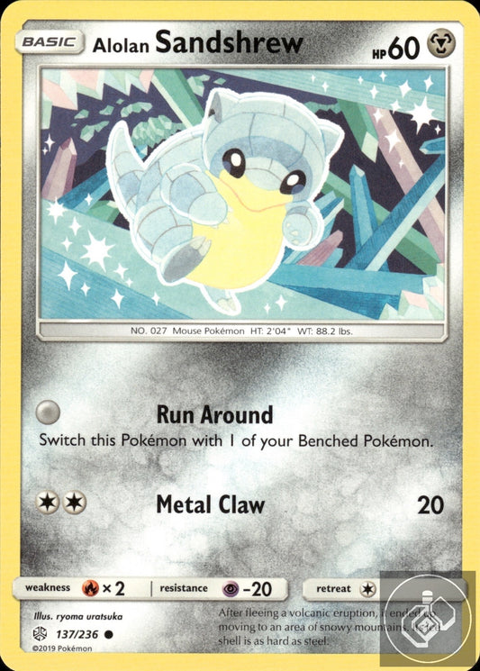 Alolan Sandshrew 137/236 Common Cosmic Eclipse Pokemon
