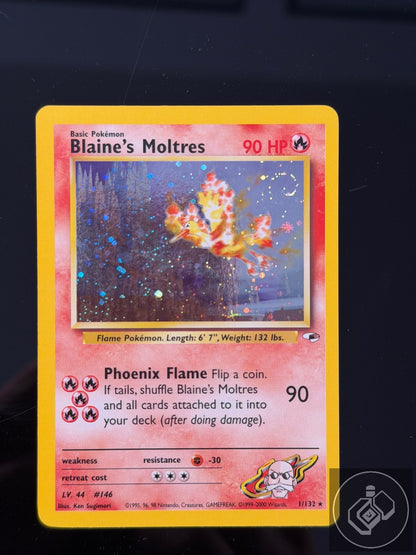 Blaine's Moltres 1/132 Holo Rare Gym Heroes Pokemon Unlimited Holo