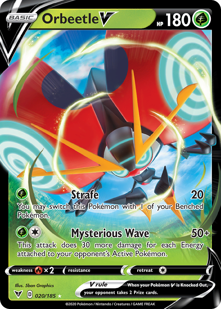 Orbeetle V 020/185 Holo V Rare Vivid Voltage Pokemon