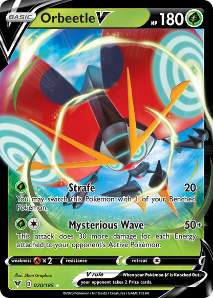 Orbeetle V 020/185 Holo V Rare Vivid Voltage Pokemon