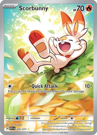 Scorbunny 225/217 Illustration Rare Ascended Heroes Pokemon