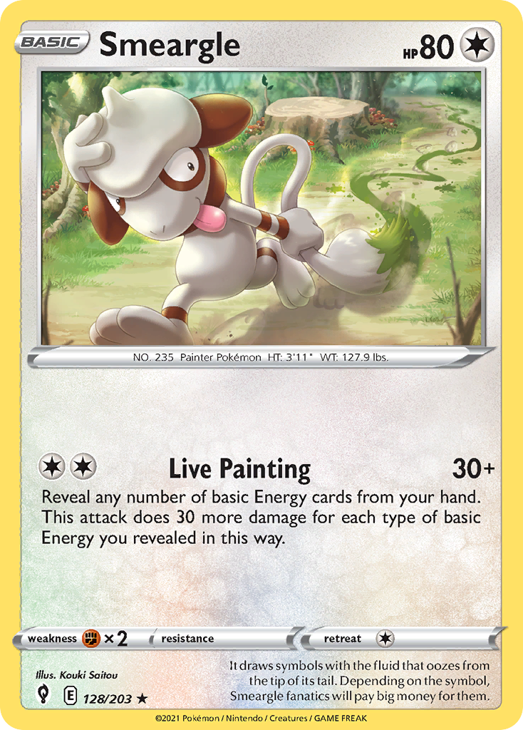 Smeargle 128/203 Rare Evolving Skies Pokemon Reverse Holo