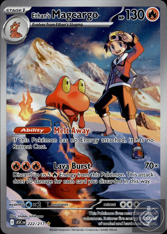 Ethan's Magcargo 222/217 Illustration Rare Ascended Heroes Pokemon