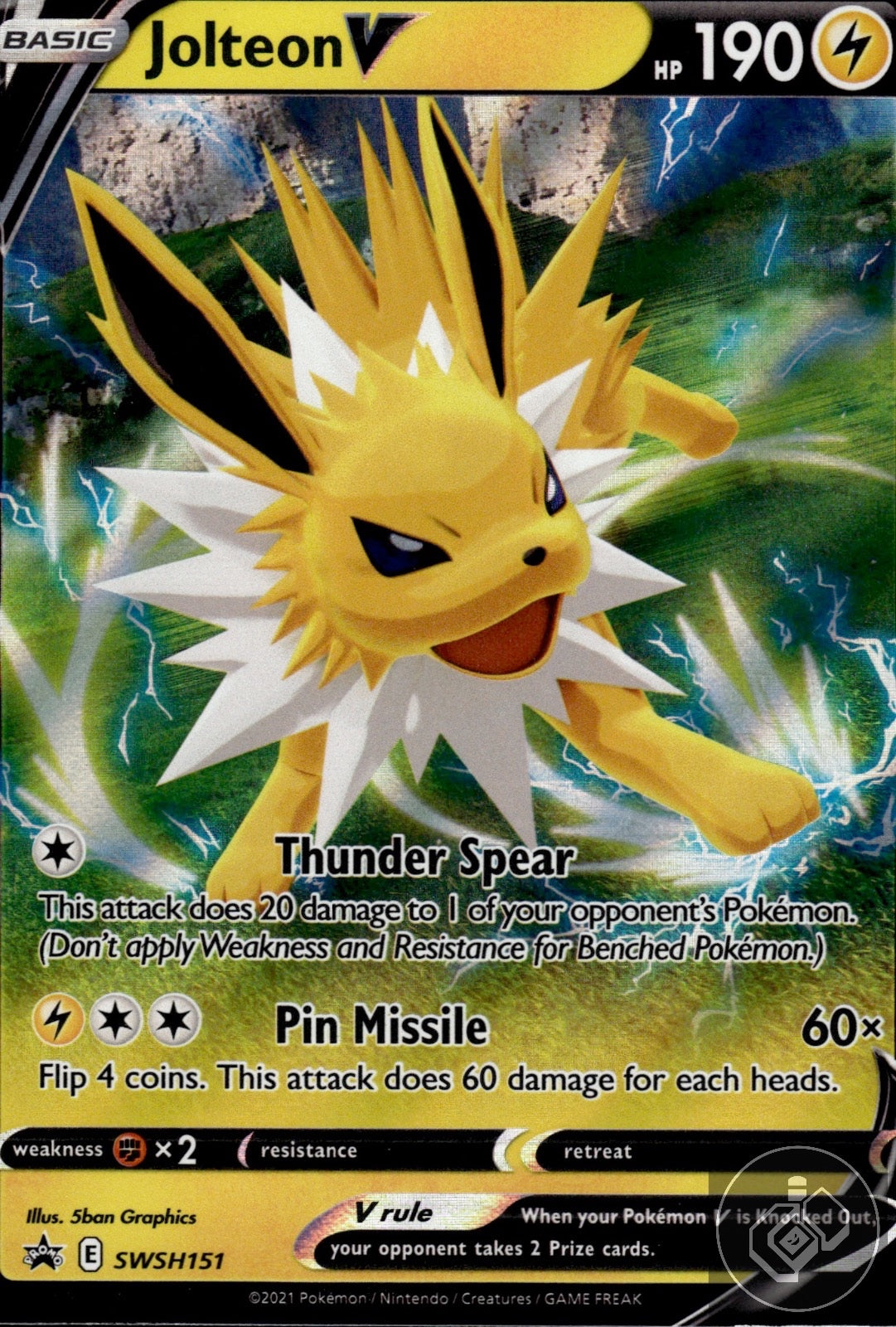 Jolteon V SWSH151 Holo Promo Sword & Shield Promo Pokemon