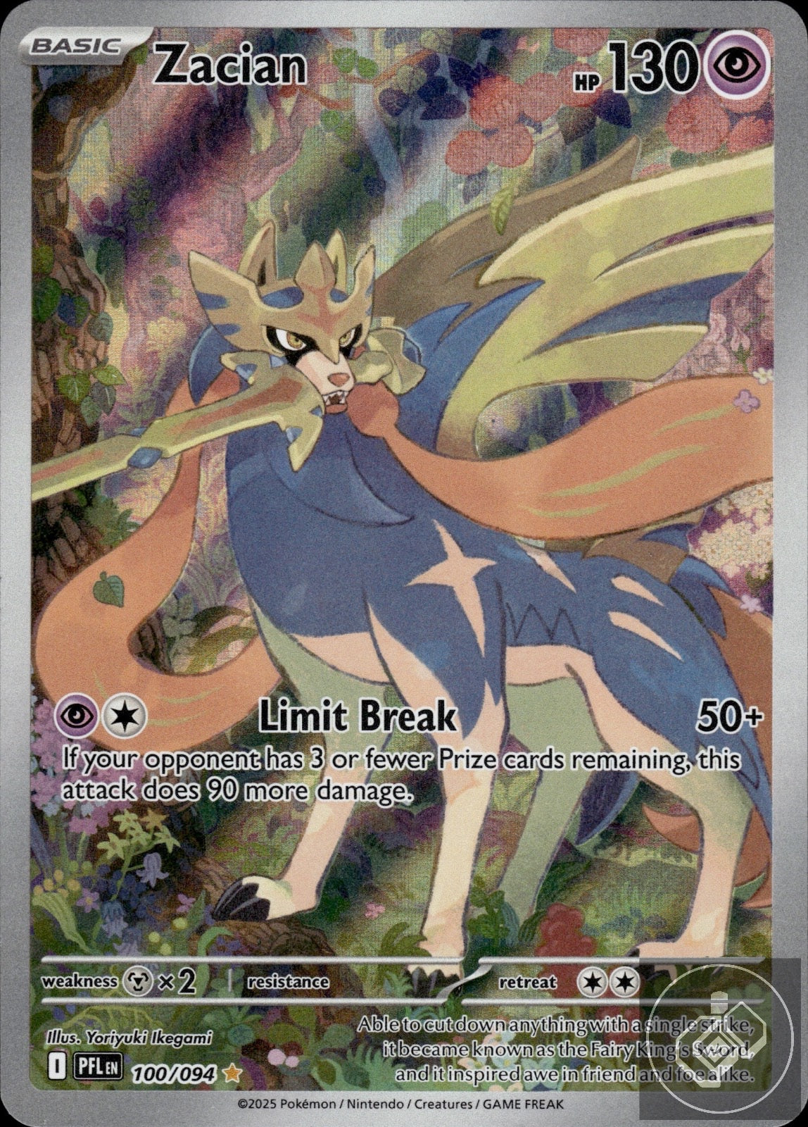 Zacian 100/094 Illustration Rare Phantasmal Flames Pokemon