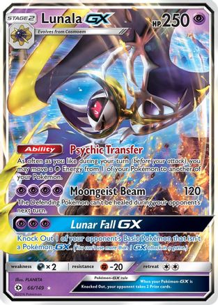 Lunala GX 66/149 Holo Ultra Rare SM Base Set Pokemon