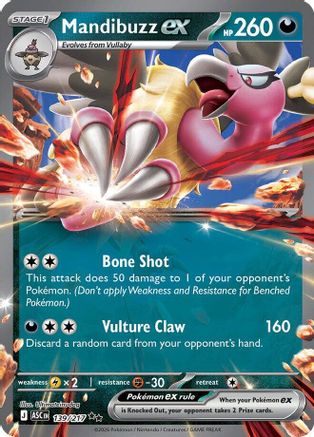 Mandibuzz ex 139/217 Double Rare Ascended Heroes Pokemon