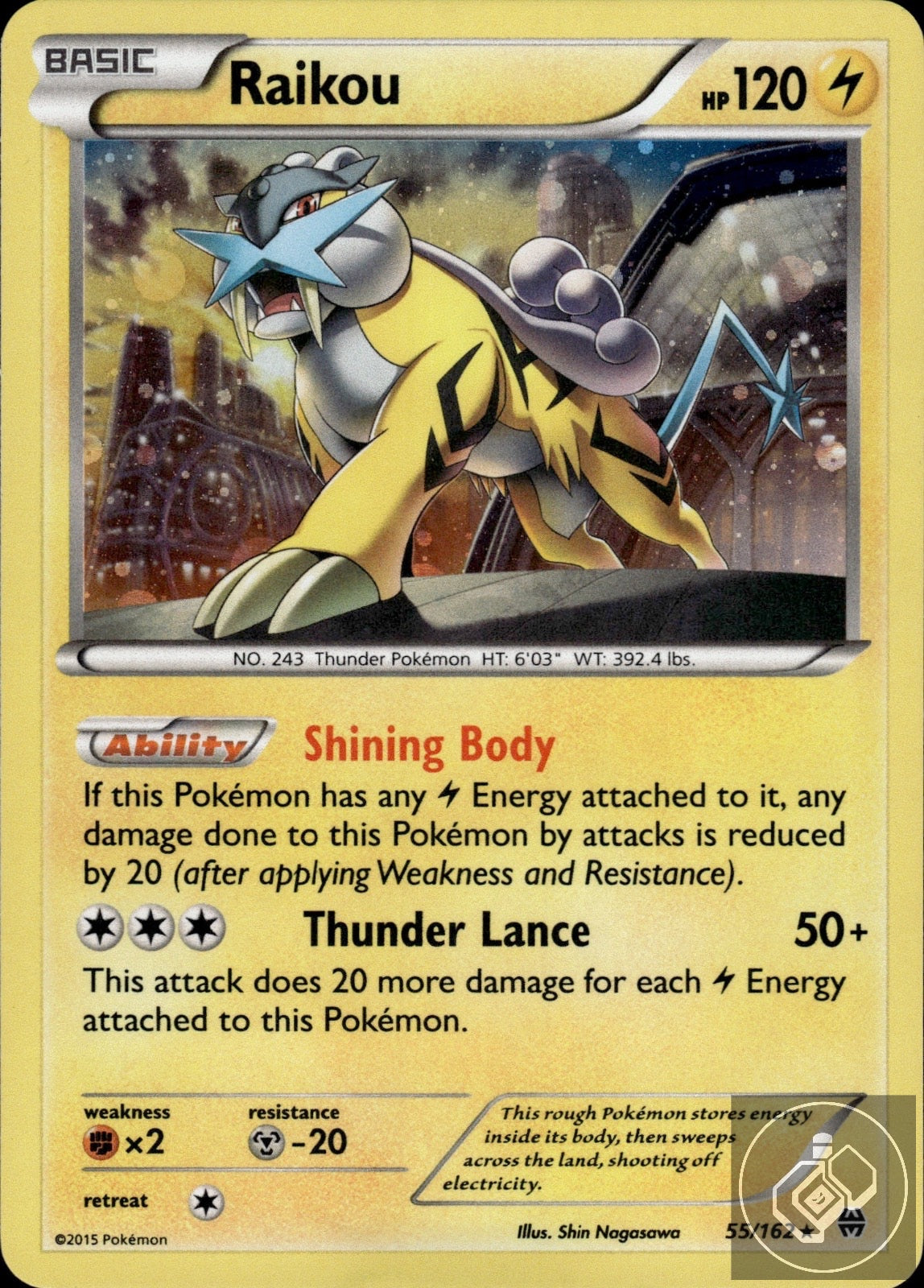 Raikou 55/162 Holo Rare BREAKthrough Pokemon Holo